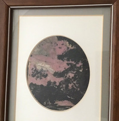 Chinese Jasper Picture Scholar Dream Stone Landscape Trees Framed