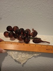 Vintage MCM Hand Blown Purple Amethyst Art Glass Bunch of Grapes