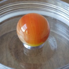 .71″ Vintage Sunburst Sunrise Orange UV Yellow Akro Vitro Marble