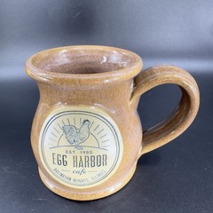Deneen Pottery Hand Made Coffee Mug Cup Brown Glaze Egg Harbor Illinois IL