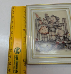MJ Hummel Bye- Bye Miniature Ceramic Artwork on Easel 4 x 3.5 Inch Switzerland