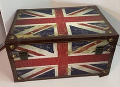 Union Jack UK Flag Treasure Box Chest United Kingdom Trunk Collectible