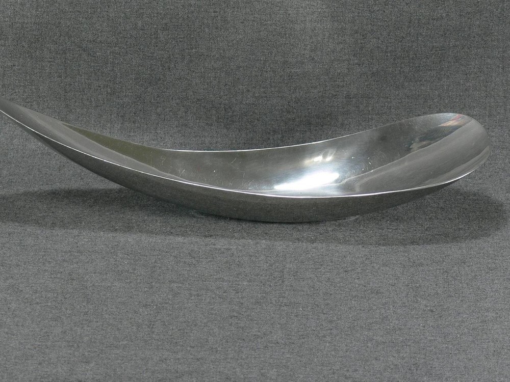 SHIRLEY CHARRON BEAUTIFUL PEWTER MODERNIST SIGNED HAND MADE TRAY HOLDER RARE