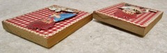Raggedy Ann & Andy 3D paper art on wood wall decor 1975