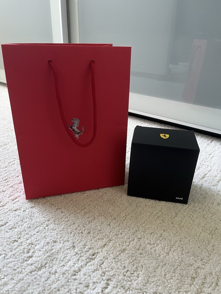 Ferrari Official Empty Mug Gift Box & Red Shopping Bag Packaging Only