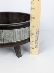 Norwegian Wooden Ale Bowl Norway Viking Vessel Trinket Candle Tray Metal Stamped