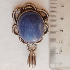 EXTREMELY RARE AMETHYST PENDANT SILVER COLOR AMAZING BLUE STONE ANTIQUE
