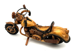 Motorcycle 10” Cycle Lights Vintage Classic Wood Model Decorative Collectible