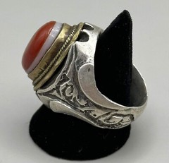 Afghanistan Wonderful old Lucky Eye Agate stone solid Silver Rare unique Ring