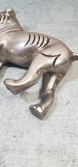 rare Ugly Vintage Pug or Bulldog Metal statue Figurine 3x2x1 inches