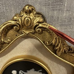 Vtg LIMOGES CAMEO 2 Greco Roman Florentine Gold Frame SUNGOTT ART STUDIOS France