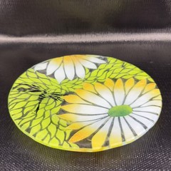 Sydenstricker Hand Made Round Dish Plate Multicolored Floral Pattern Signed 8.5”