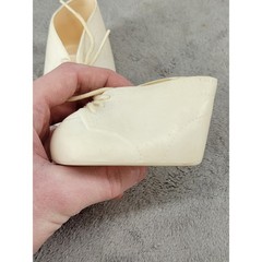 Vintage Unbranded Cream Rubber Plastic Baby Shoes Lace Up Booties Decor 3 Inch