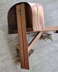 Vtg Shelf Mailbox Brass Copper Home Interior Wall Decor Vines Leaves 1970s