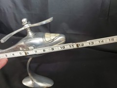 Vintage Modernist Metal & Capiz-Shell Helicopter Sculpture