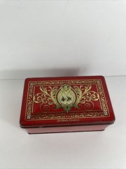 Rare Vintage Tindeco DeMets English Toffee, Bright Red Art Deco Butterfly Tin