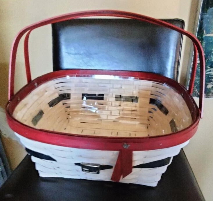 Longaberger Santa Snow Baby Homecoming size Basket set MINT FREE SHIPPING!