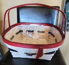 Longaberger Santa Snow Baby Homecoming size Basket set MINT FREE SHIPPING!