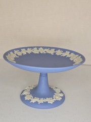 Vintage Wedgwood Blue Jasperware Compote/pedestal dish