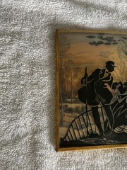 Vintage Silhouette Convex Bubble Glass Pictures 5″ x 4″