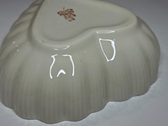 Belleek Heart Dish with Claddagh Image in Center 1980-1993