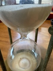 Vintage Hanging Brass Hourglass. Unpolished With Original Patina. ￼