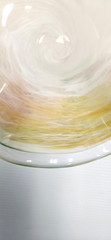 STUNNING Italian Murano Swirled Art Glass Pale Colors 9″ Bowl, Pink Orange Green
