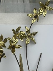 Home Interiors Metal Brass Butterflies & Flowers Wall Art MCM Vintage Boho 2x