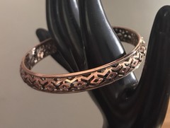 Antique Norwegian Rose Gold Tone filigree Bracelet Cutout X’s , Norway STUNNING