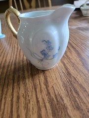 Lot of 4 ceramic porcelain miniature pitchers baskets CFM GDM France F Milli