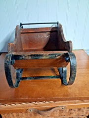 VINTAGE RUSTIC SLEIGH METAL TWIGS WOOD,DECORATIVE ITEM,HEAVY,STUDY