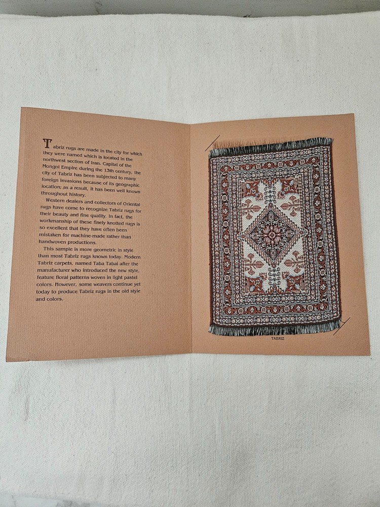 Miniature Franklin Mint Oriental Rug 6 x 4 in. -TABRIZ- in a Card