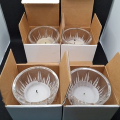 Lot Of 4 – 24% Full Lead Crystal Votive Candle Holders USED
