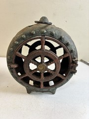 Japanese Nautical Hand Cast Lantern Patina Ship Ocean Sea Heavy Vintage