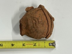 AMAZING LARGE PRE-COLUMBIAN HUMAN HEAD EFFIGY POTTERY BOTTLE / JAR, MEXICO