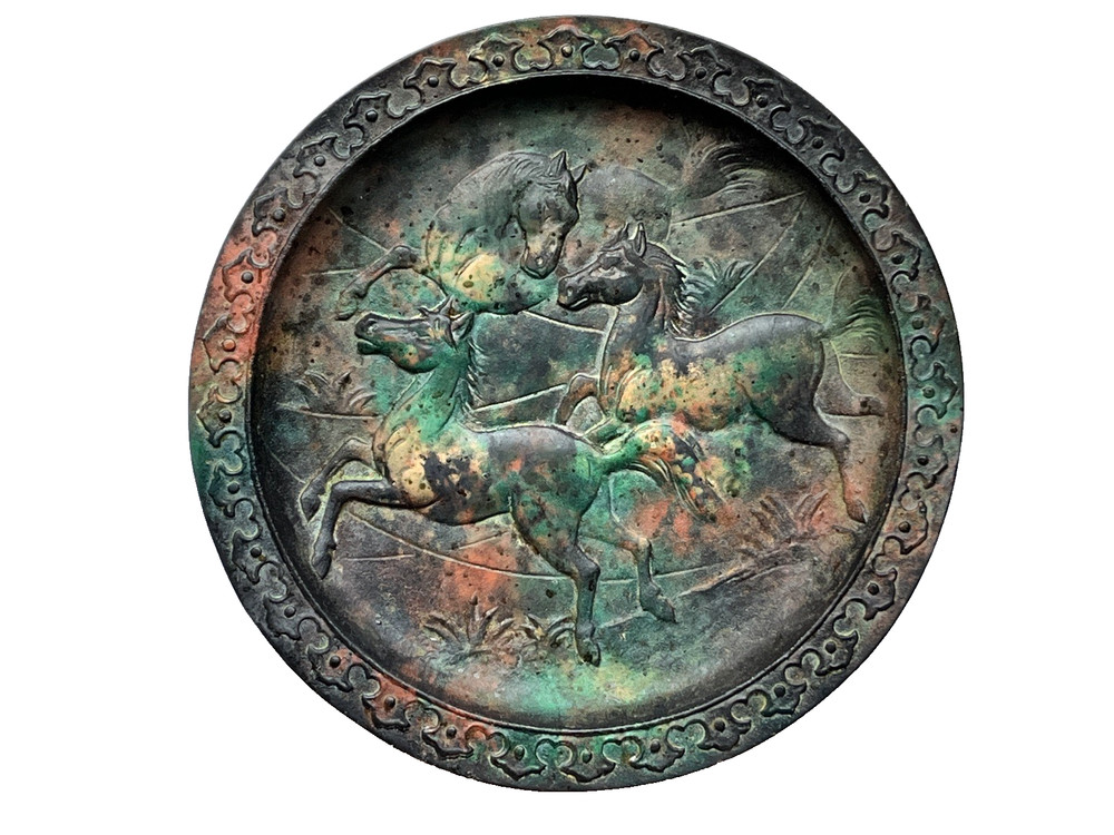 Vintage Bradley & Hubbard? Cast Iron Horses Wall Plate Relief Equestrian Decor
