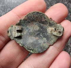 Metal Detecting Find Brooch Georgian / Victorian Decorative Antique 38x28mm