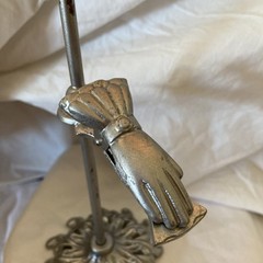 Vintage Glove Clip Display Stand Jewelry Holder Hand Shaped letters Signed
