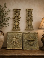 Set A 4 Neoclassical Architectural Wall Plex Fact, Stone Plastic Earned Column