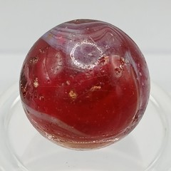 .65″ Vintage CAC Christensen Peltier Akro Red Slag Swirl Marble- #Q107