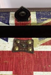 Union Jack UK Flag Treasure Box Chest United Kingdom Trunk Collectible
