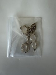Vintage Silver Noav rhinestone station Y Necklace 18″