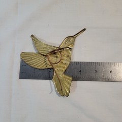 3 Vintage Brass Hummingbirds Home Interior Wall Hanging Art Decor Nature Birds
