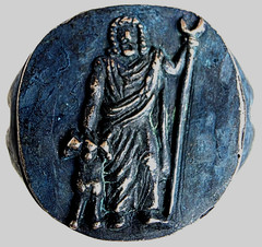 300 BC Ancient Greek Silver Ring Pluto of god who presides over the afterlife