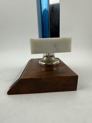 Bass Fishing Trophy “Biggest Bass” 1973 W/ Metal Fish Topper & Marble 15” VTG GC