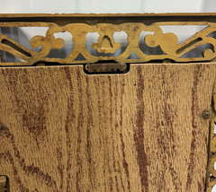 Vintage HOMCO Home Interiors Syroco Faux Wicker & Scroll Mirror Wall & 2 Shelves