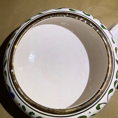 Vintage Dakas Ceramic Rhodes Greece Hand Painted Lidded Bowl 24K Gold Gilt 16cm