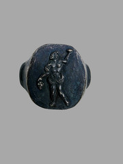 300 BC Ancient Roman Silver Ring Bacchus god of wine, winemaking, fertility