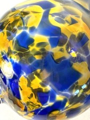 Artisan Studio Hand Blown Art Glass 3″ Round Friendship Ball Orb Ornament VGC