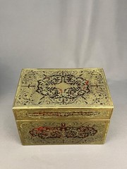 Antique Edwardian Boulle Stationery Box Asprey London Brass Scrollwork c. 1900